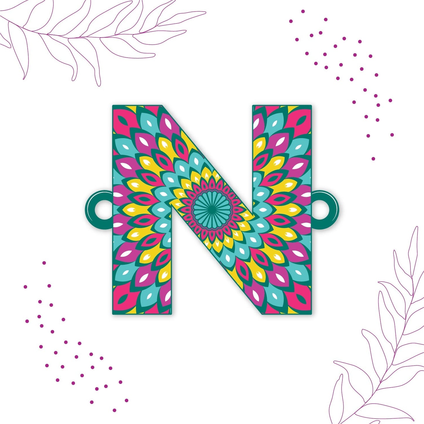 Indianvibez Alphabet N Wooden Rakhi - Kids Rakhi - Swadesiicart