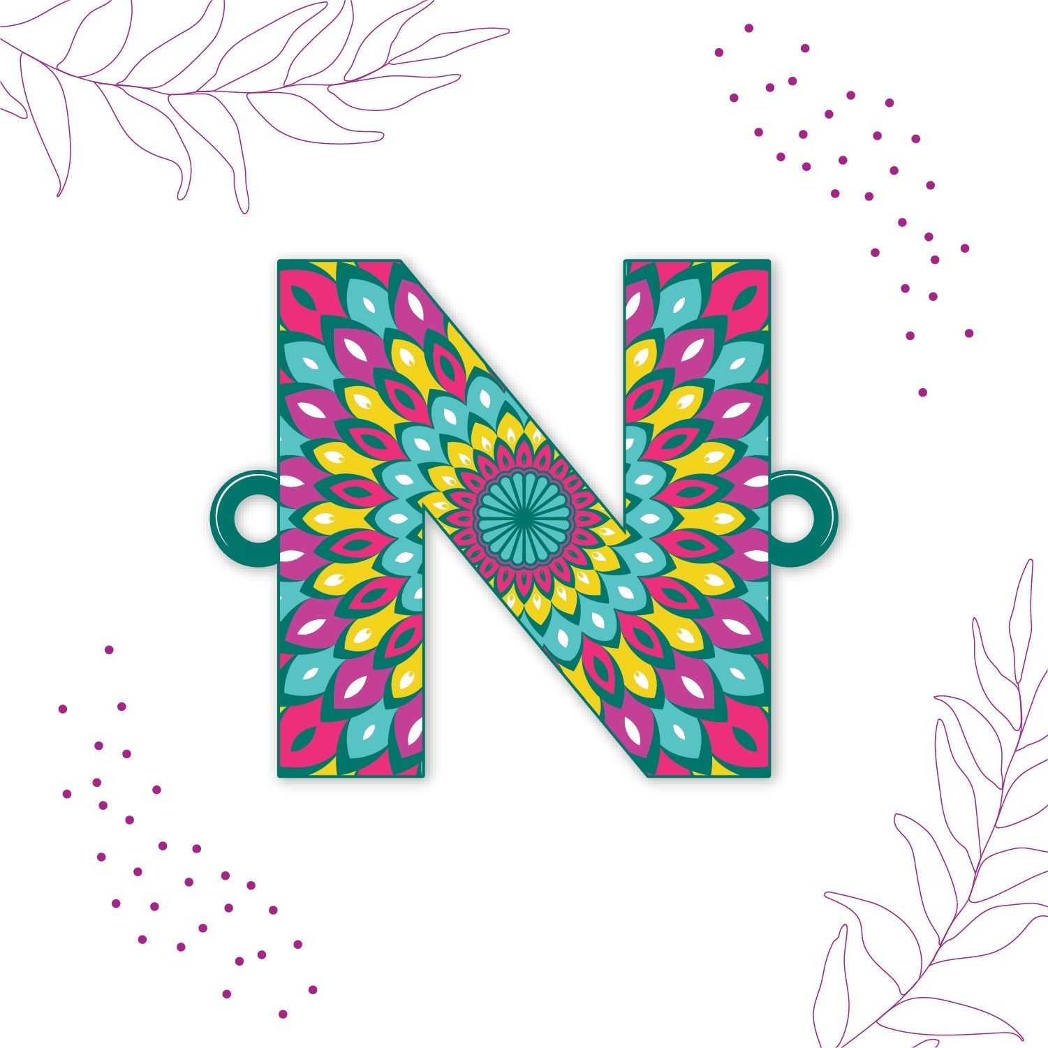 Indianvibez Alphabet N Wooden Rakhi - Kids Rakhi - Swadesiicart