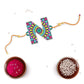 Indianvibez Alphabet N Wooden Rakhi - Kids Rakhi - Swadesiicart