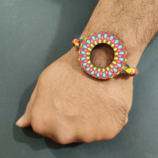 Indianvibez Alphabet O Wooden Rakhi - Kids Rakhi - Swadesiicart
