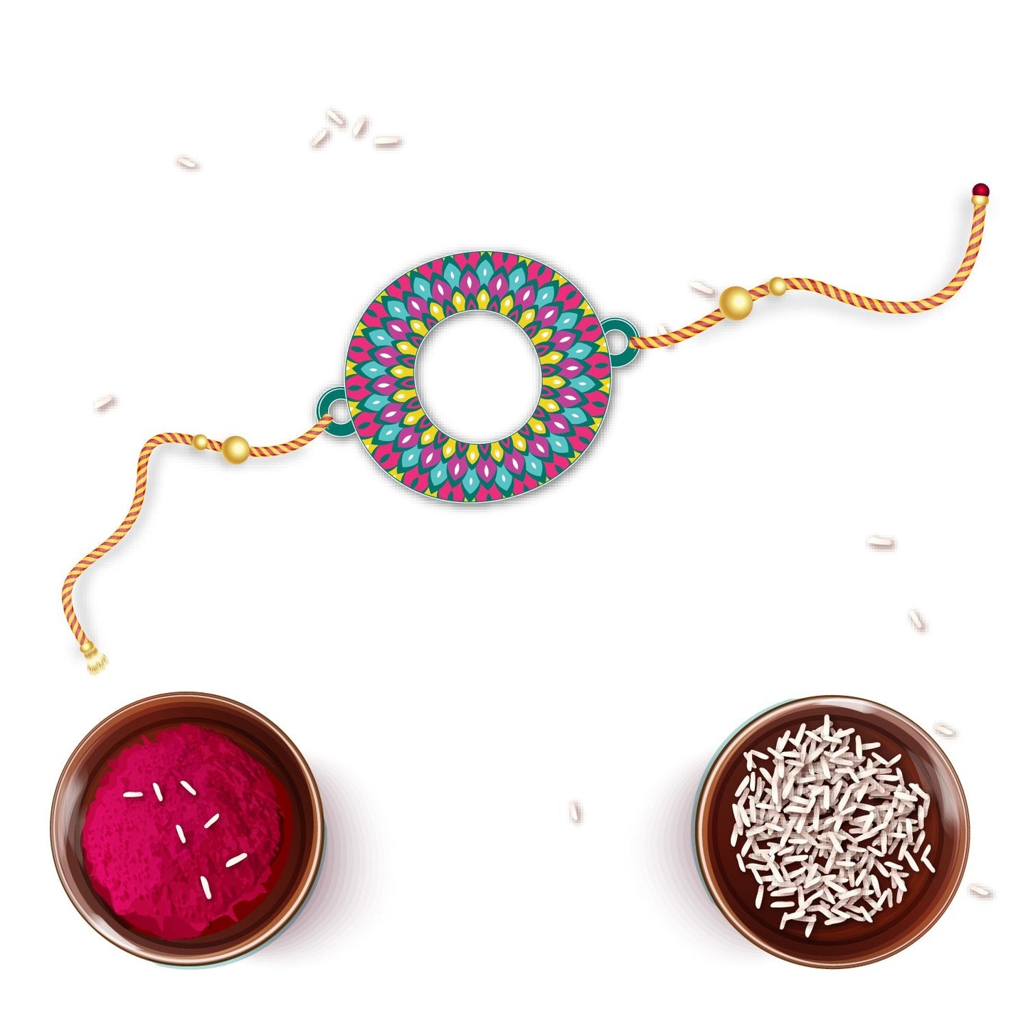 Indianvibez Alphabet O Wooden Rakhi - Kids Rakhi - Swadesiicart