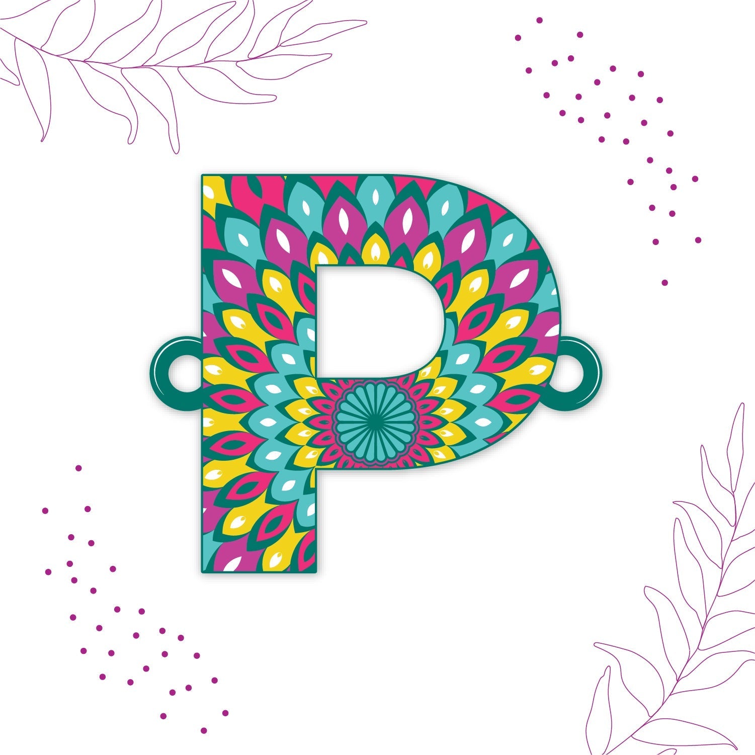 Indianvibez Alphabet P Wooden Rakhi - Kids Rakhi - Swadesiicart