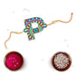 Indianvibez Alphabet P Wooden Rakhi - Kids Rakhi - Swadesiicart