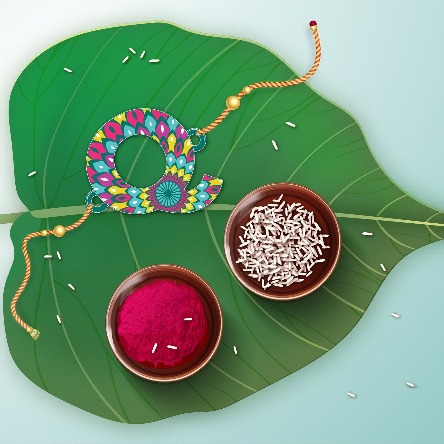 Indianvibez Alphabet Q Wooden Rakhi - Kids Rakhi - Swadesiicart