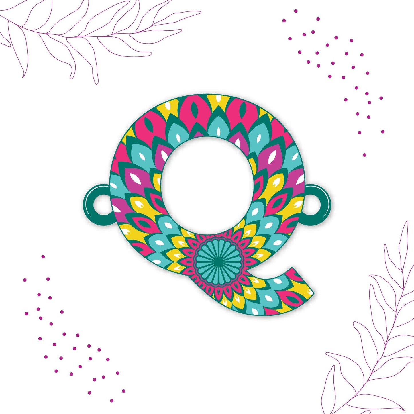 Indianvibez Alphabet Q Wooden Rakhi - Kids Rakhi - Swadesiicart