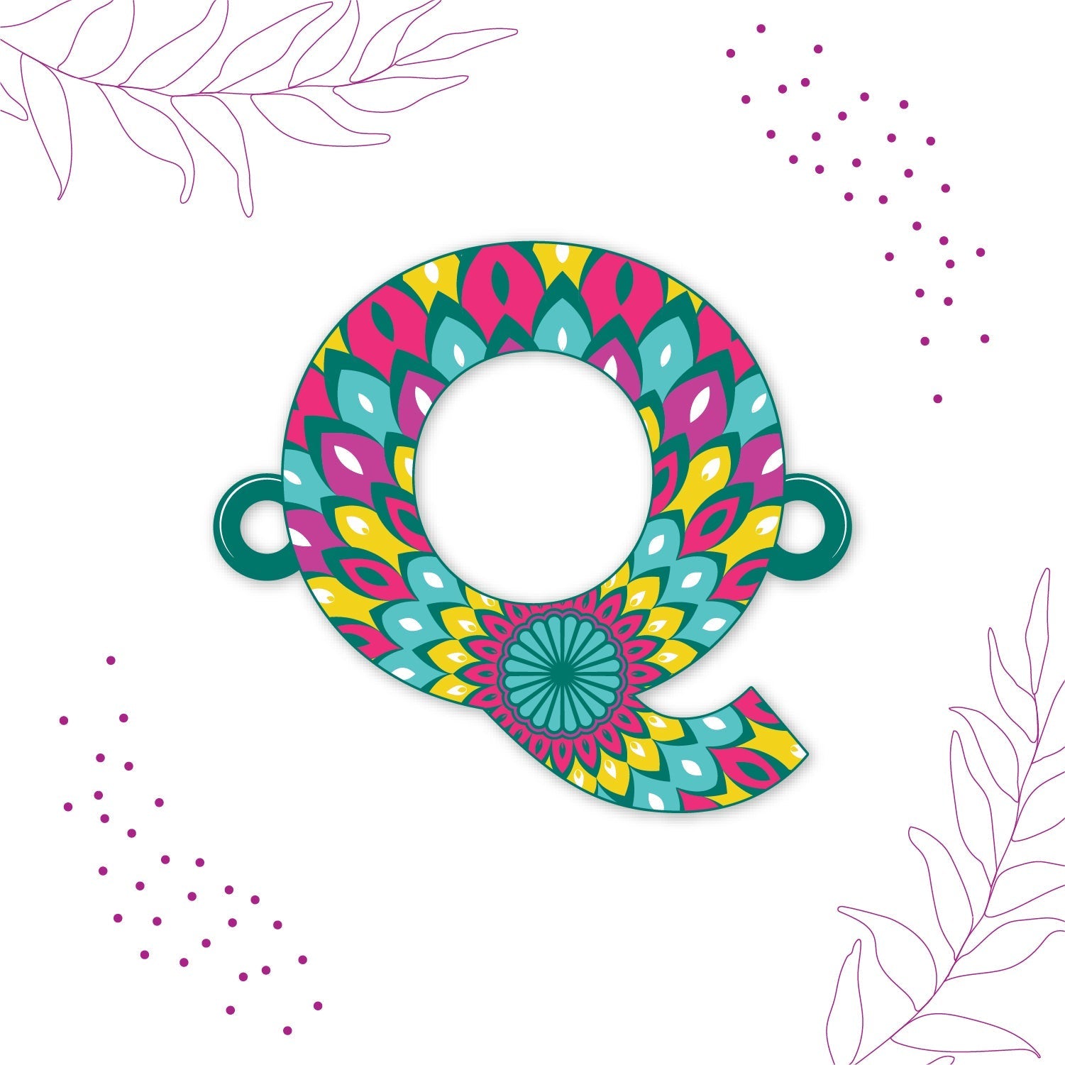 Indianvibez Alphabet Q Wooden Rakhi - Kids Rakhi - Swadesiicart