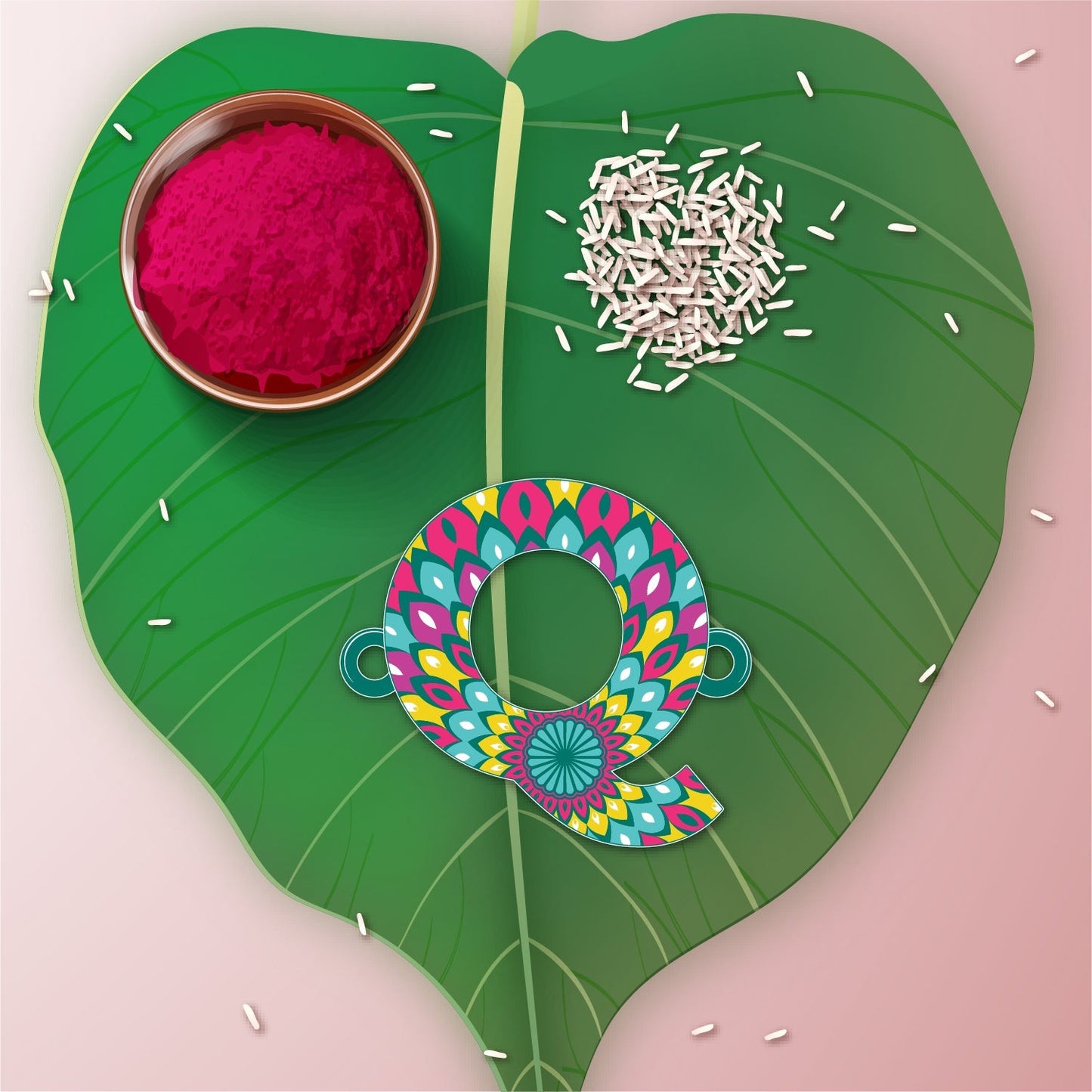 Indianvibez Alphabet Q Wooden Rakhi - Kids Rakhi - Swadesiicart