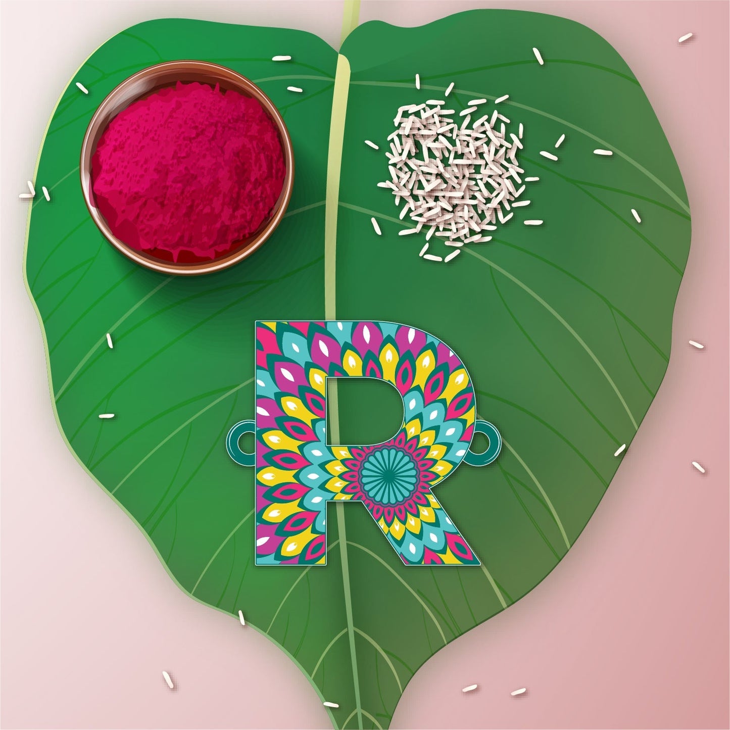 Indianvibez Alphabet R Wooden Rakhi - Kids Rakhi - Swadesiicart