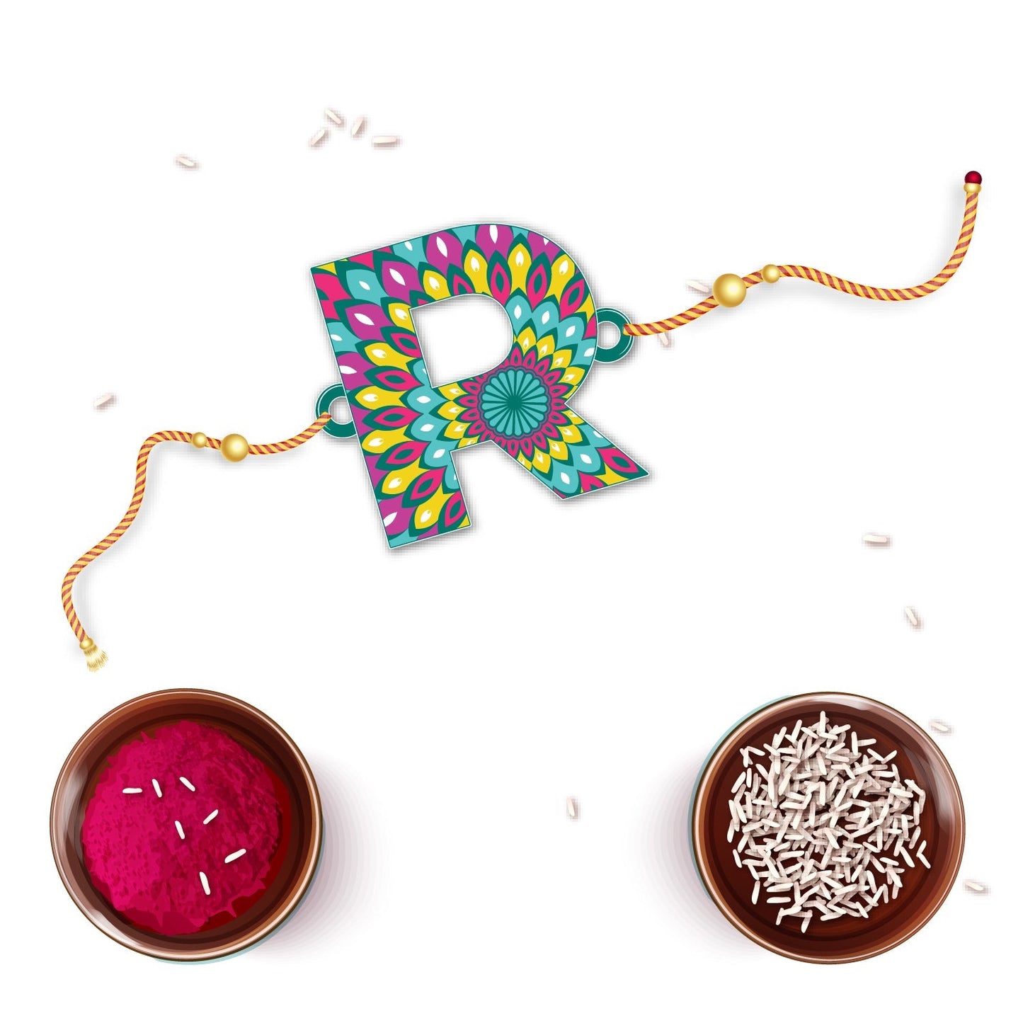 Indianvibez Alphabet R Wooden Rakhi - Kids Rakhi - Swadesiicart
