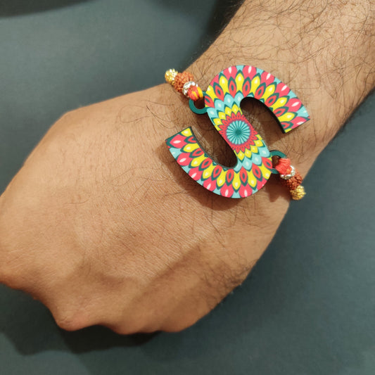 Indianvibez Alphabet S Wooden Rakhi - Kids Rakhi - Swadesiicart