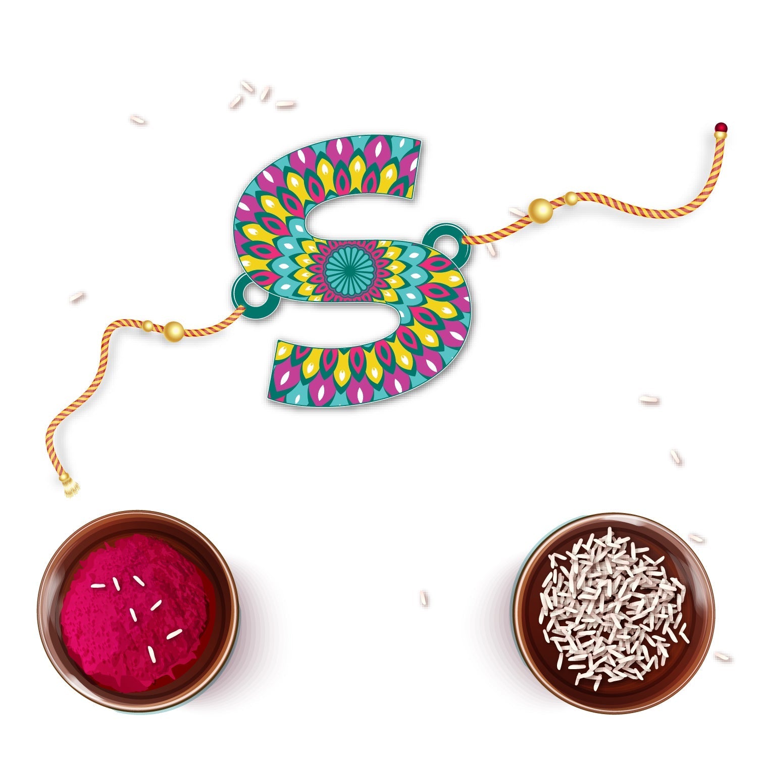 Indianvibez Alphabet S Wooden Rakhi - Kids Rakhi - Swadesiicart
