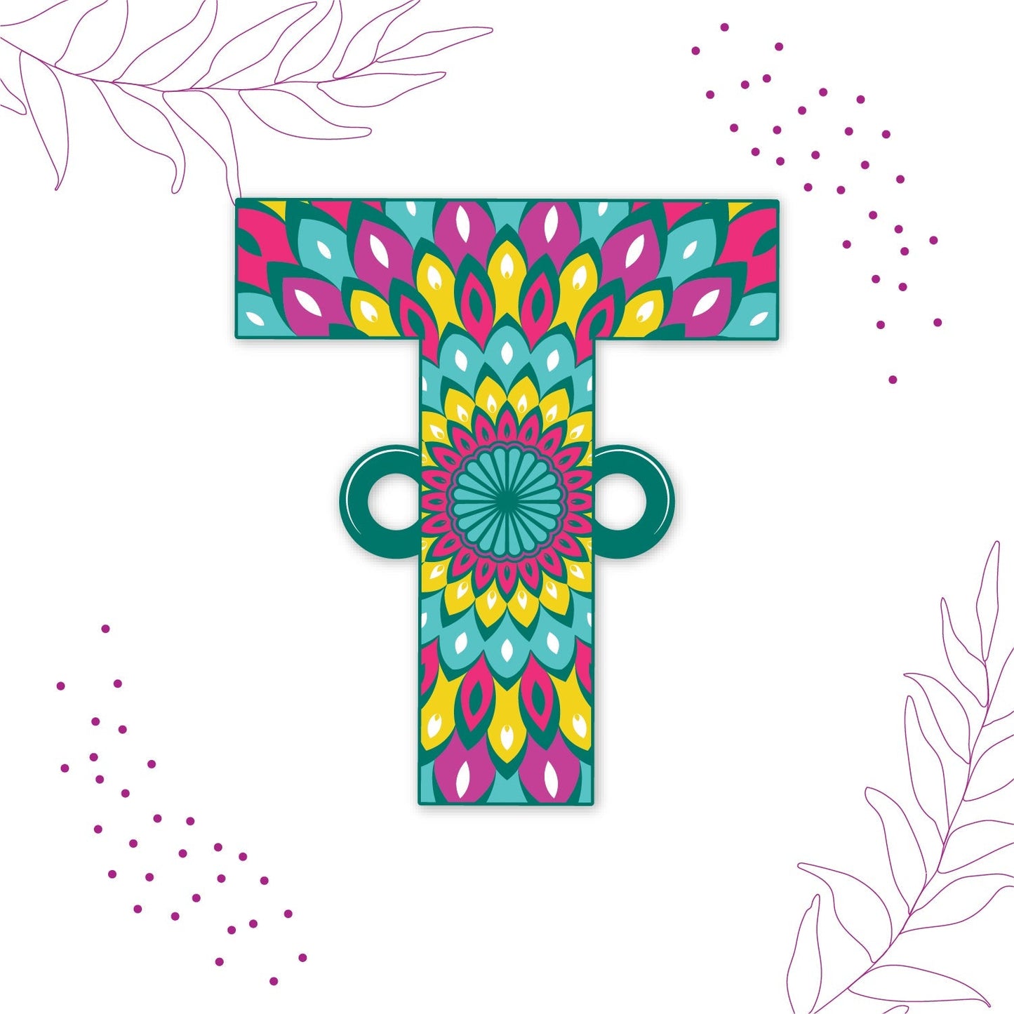 Indianvibez Alphabet T Wooden Rakhi - Kids Rakhi - Swadesiicart