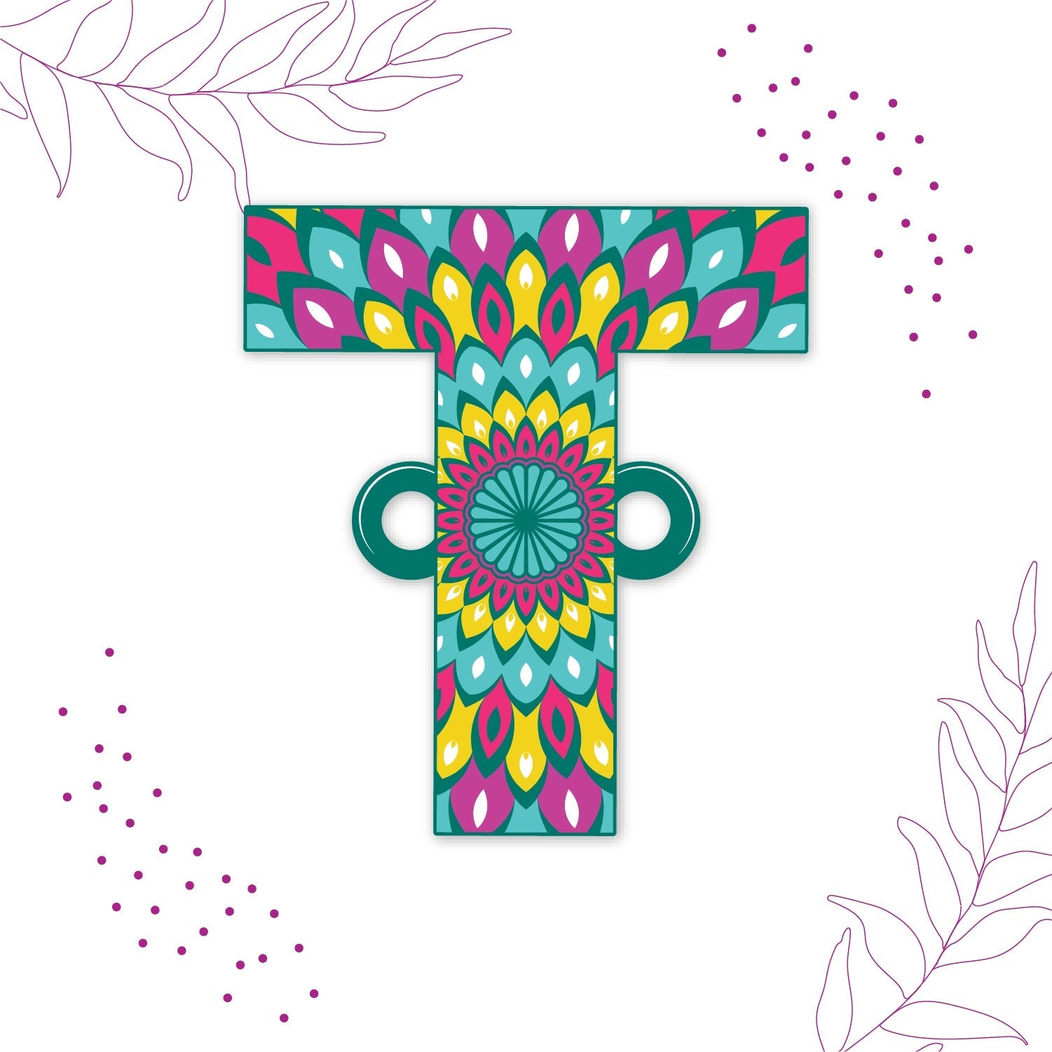Indianvibez Alphabet T Wooden Rakhi - Kids Rakhi - Swadesiicart
