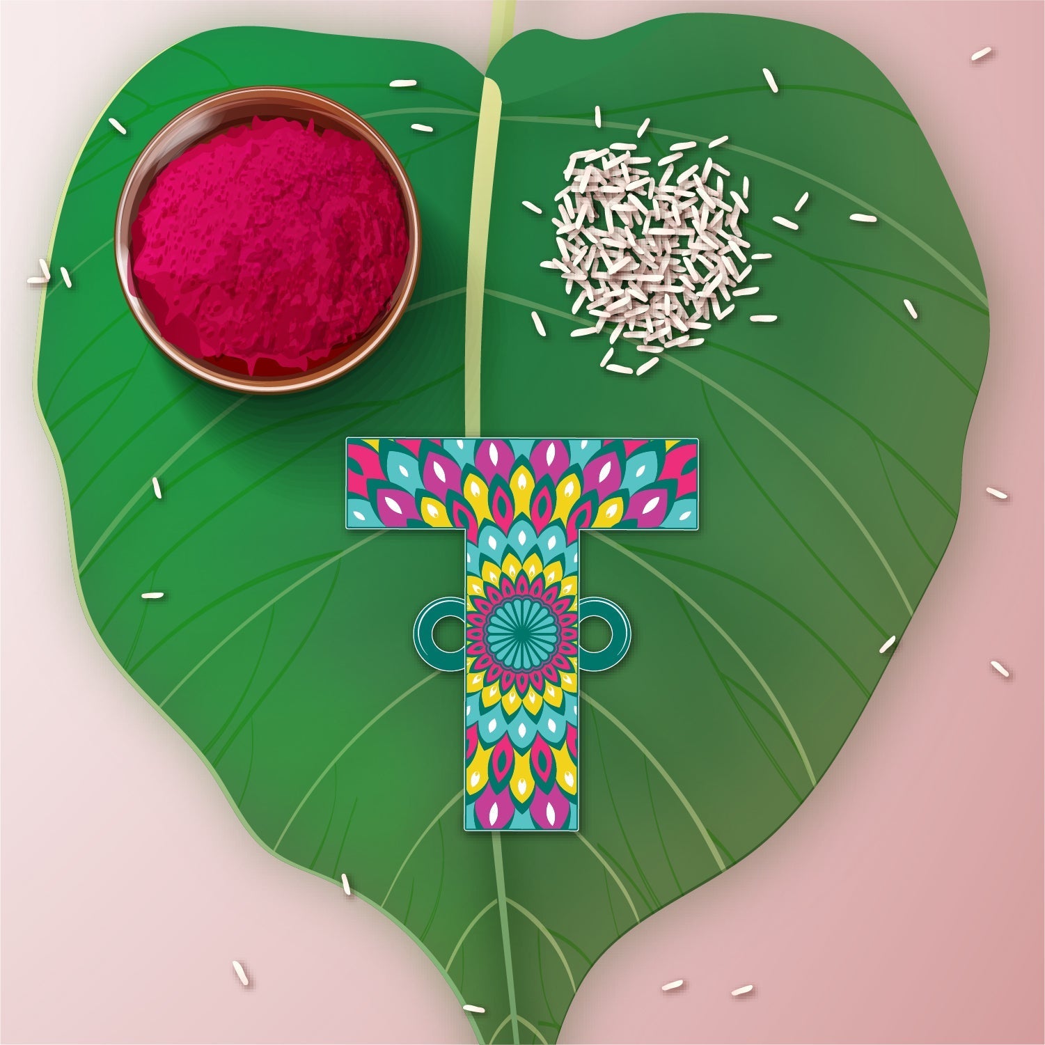 Indianvibez Alphabet T Wooden Rakhi - Kids Rakhi - Swadesiicart