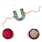 Indianvibez Alphabet U Wooden Rakhi - Kids Rakhi - Swadesiicart