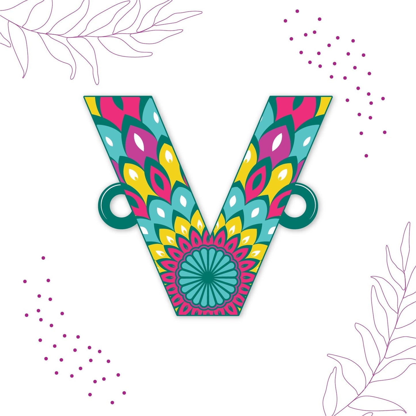 Indianvibez Alphabet V Wooden Rakhi - Kids Rakhi - Swadesiicart