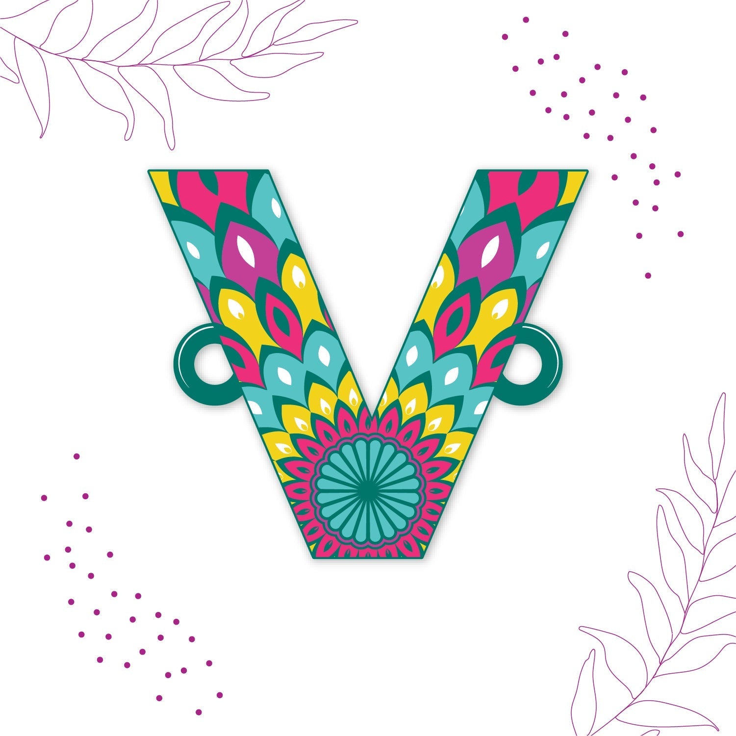 Indianvibez Alphabet V Wooden Rakhi - Kids Rakhi - Swadesiicart