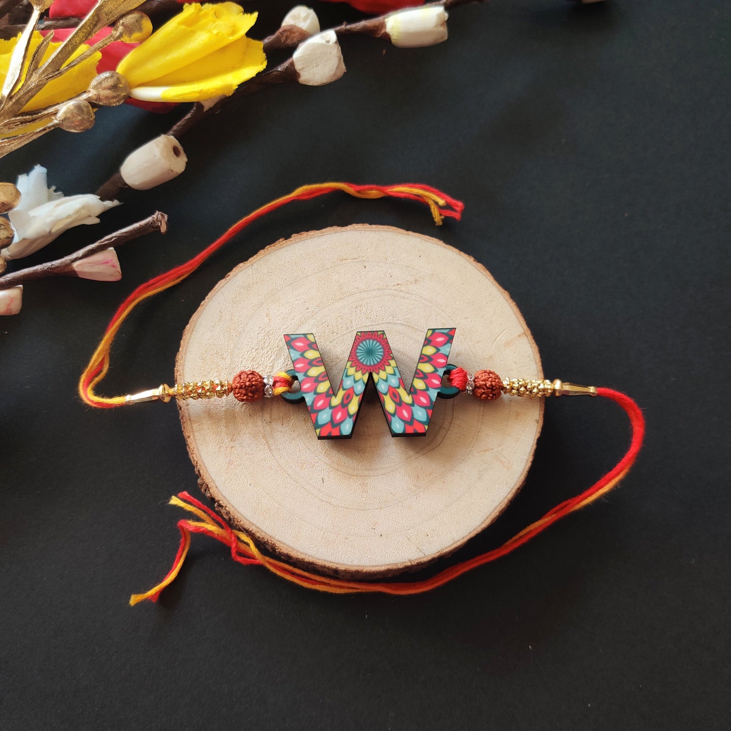 Indianvibez Alphabet X Wooden Rakhi - Kids Rakhi - Swadesiicart