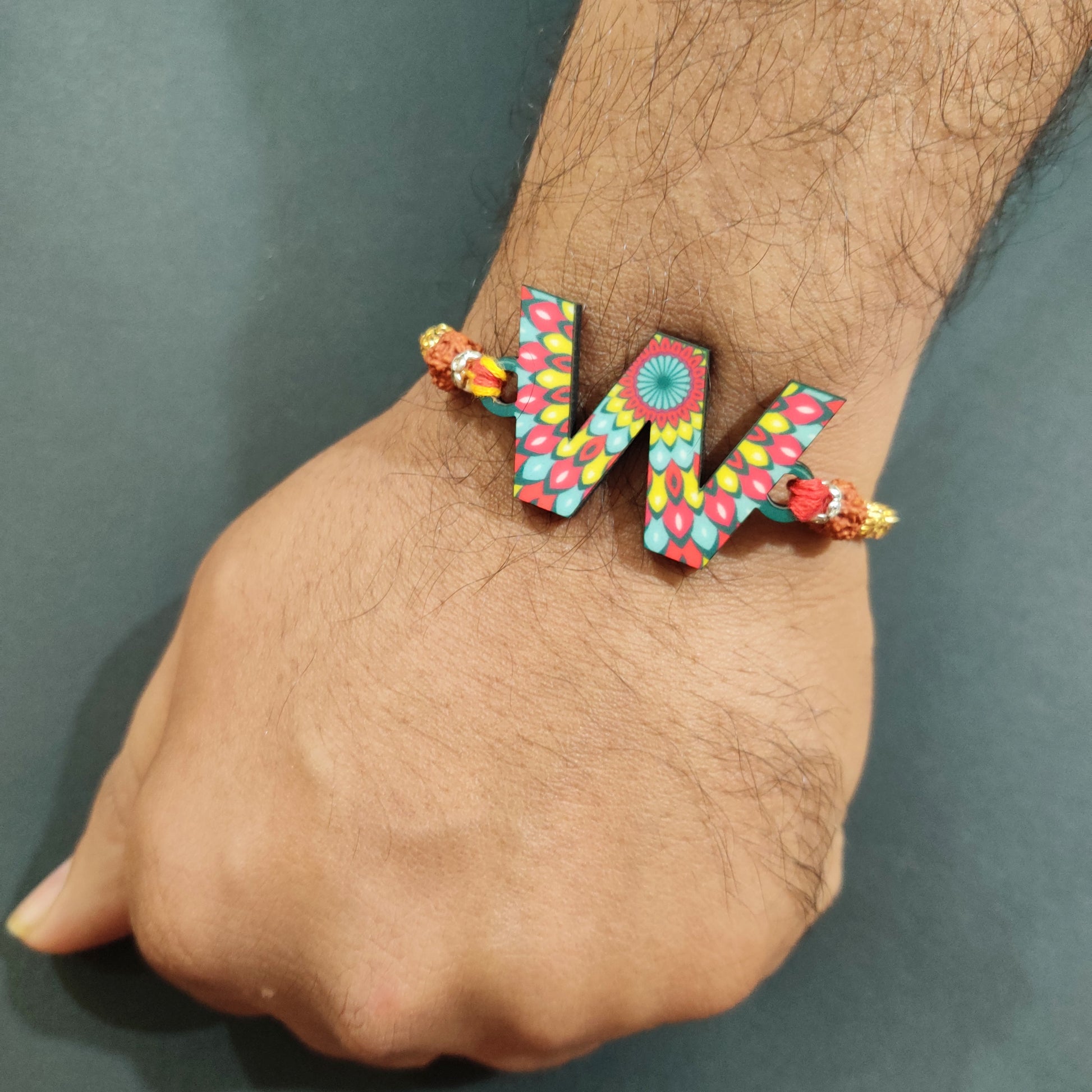 Indianvibez Alphabet X Wooden Rakhi - Kids Rakhi - Swadesiicart