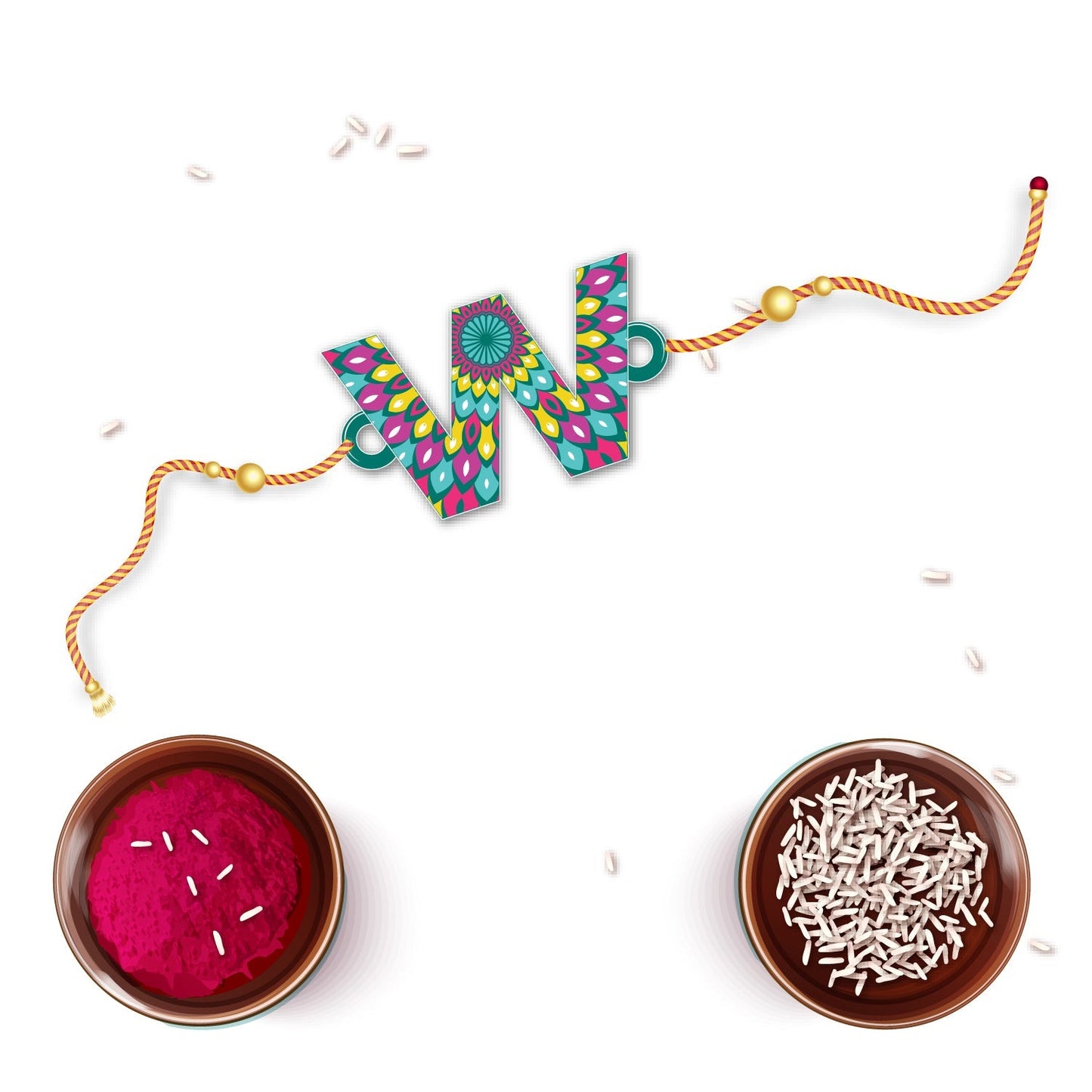 Indianvibez Alphabet X Wooden Rakhi - Kids Rakhi - Swadesiicart