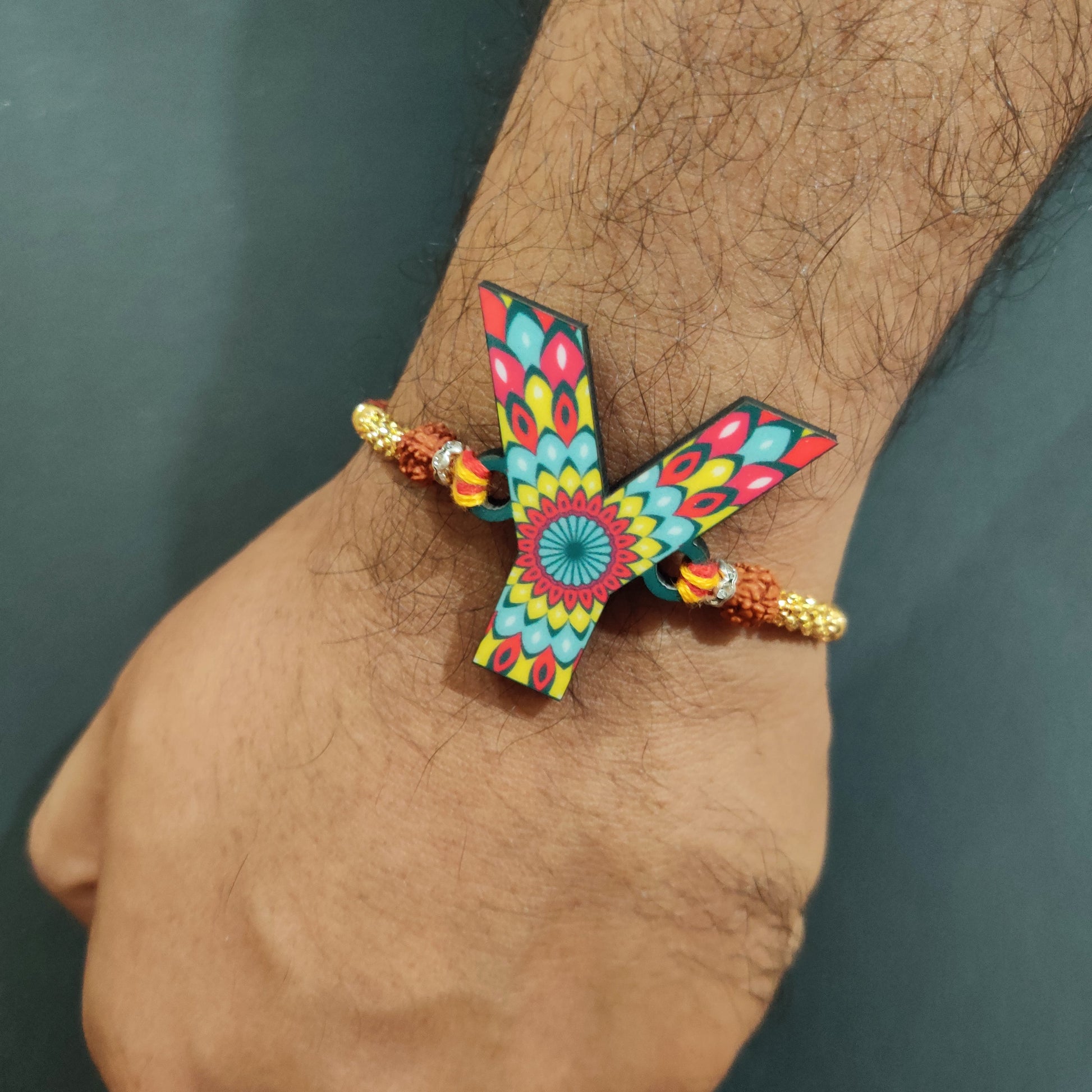 Indianvibez Alphabet Y Wooden Rakhi - Kids Rakhi - Swadesiicart
