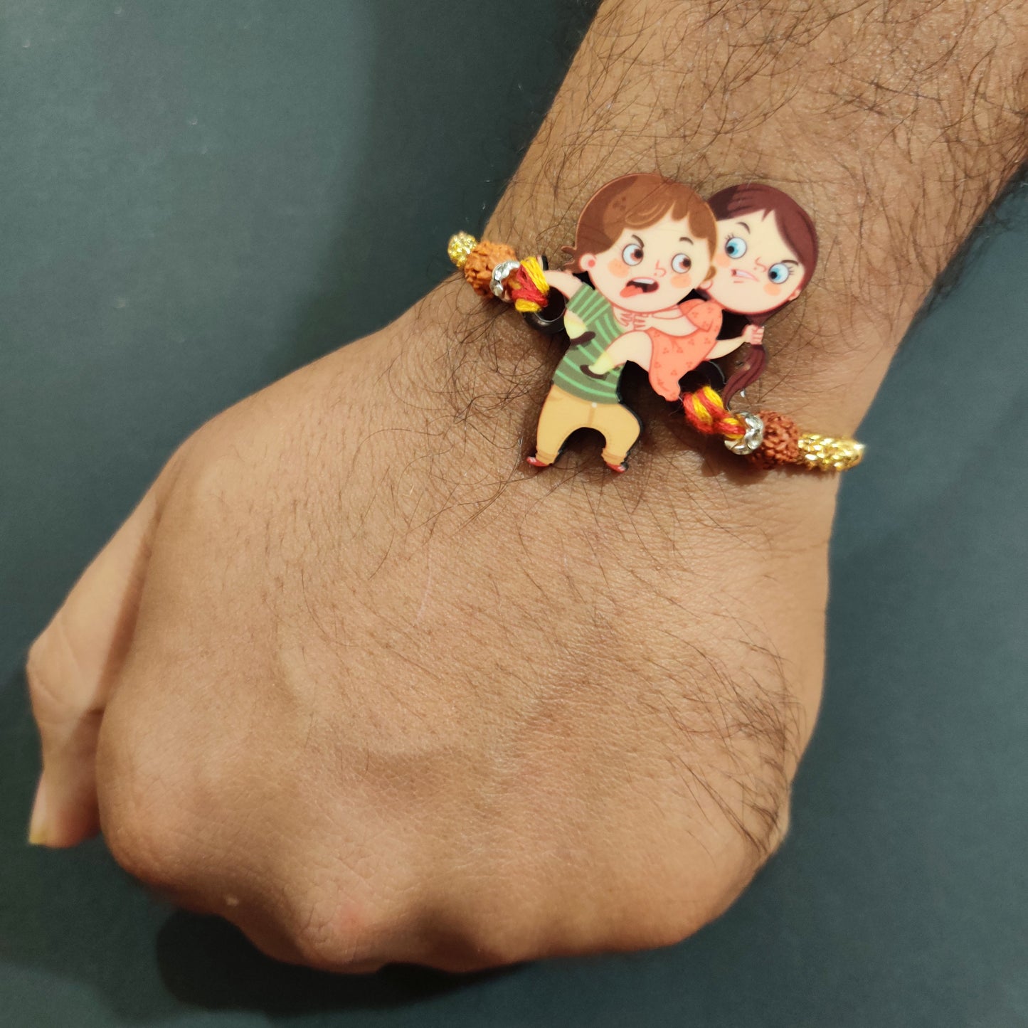 Indianvibez Annoying Brother Wooden Rakhi with Rudraksha, Funny & Quirky Rakhi for Bhaiya, Shop India - Kids Rakhi - Swadesiicart