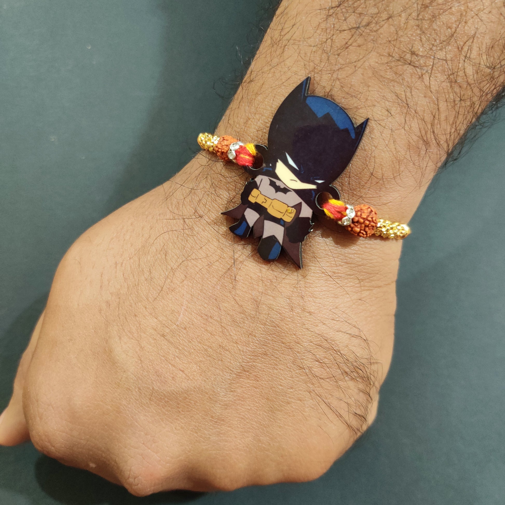 Indianvibez Batman Wooden Rakhi - Kids Rakhi - Swadesiicart