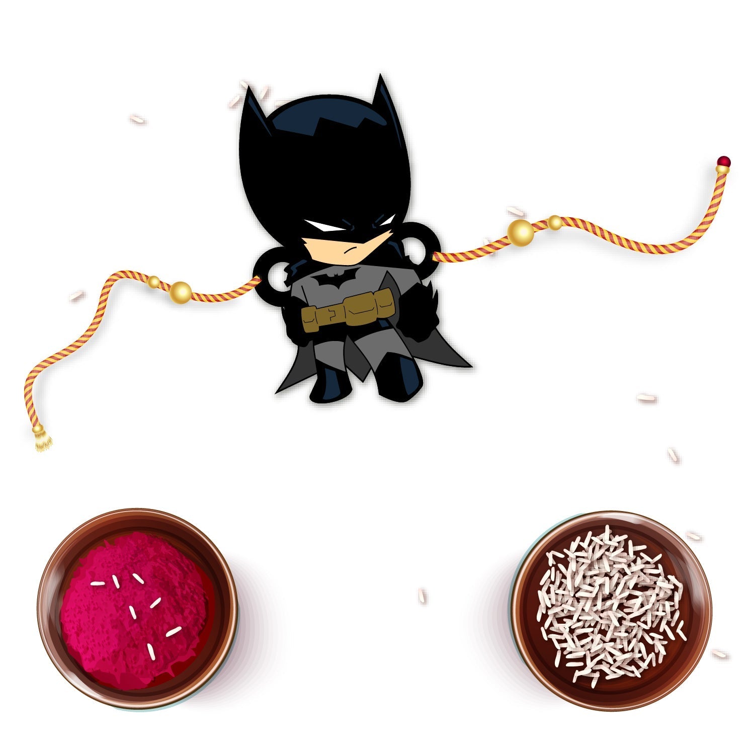 Indianvibez Batman Wooden Rakhi - Kids Rakhi - Swadesiicart