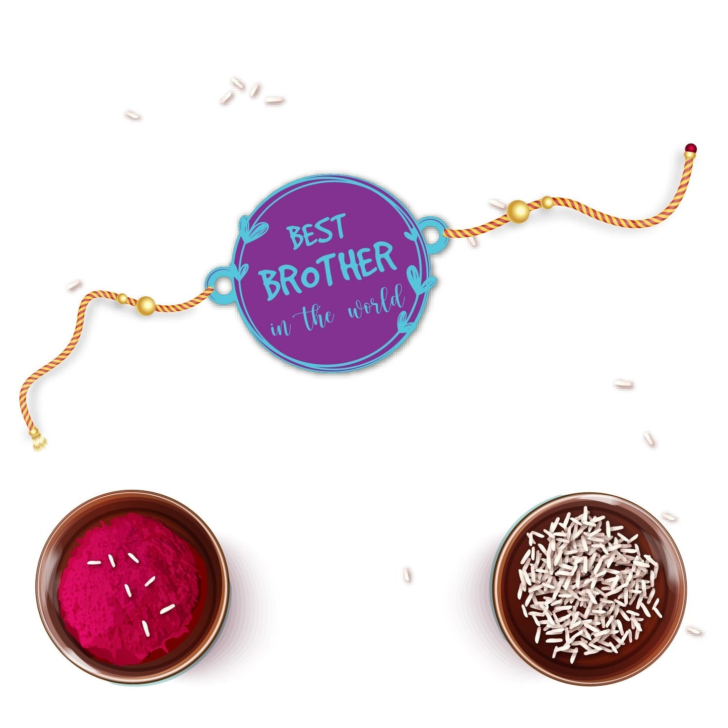 Indianvibez Best Brother in the World Wooden Rakhi with Rudraksha Thread| Rakhi for Bhaiya, Shop India - Kids Rakhi - Swadesiicart