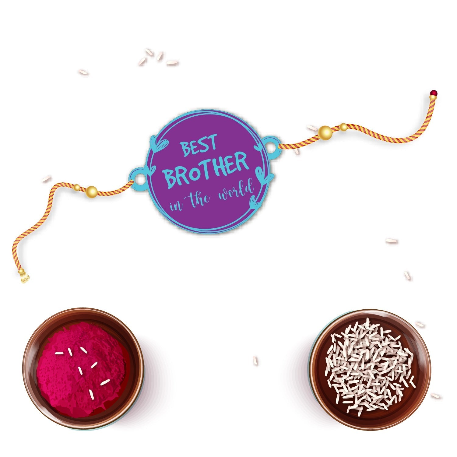 Indianvibez Best Brother in the World Wooden Rakhi with Rudraksha Thread| Rakhi for Bhaiya, Shop India - Kids Rakhi - Swadesiicart