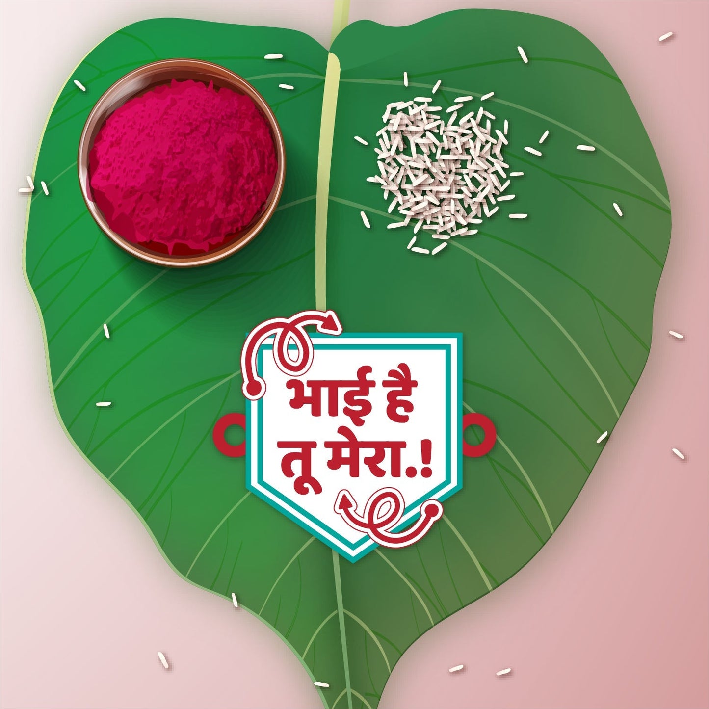 Indianvibez Bhai Hai Tu Mera Wooden Rakhi with Rudraksha, Quote Rakhi for Brother, Shop India - Kids Rakhi - Swadesiicart