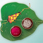 Indianvibez Bhukkad Bhai Pizza Wooden Rakhi with Rudraksha, Food Rakhi for Brother, Shop India - Kids Rakhi - Swadesiicart