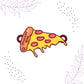 Indianvibez Bhukkad Bhai Pizza Wooden Rakhi with Rudraksha, Food Rakhi for Brother, Shop India - Kids Rakhi - Swadesiicart