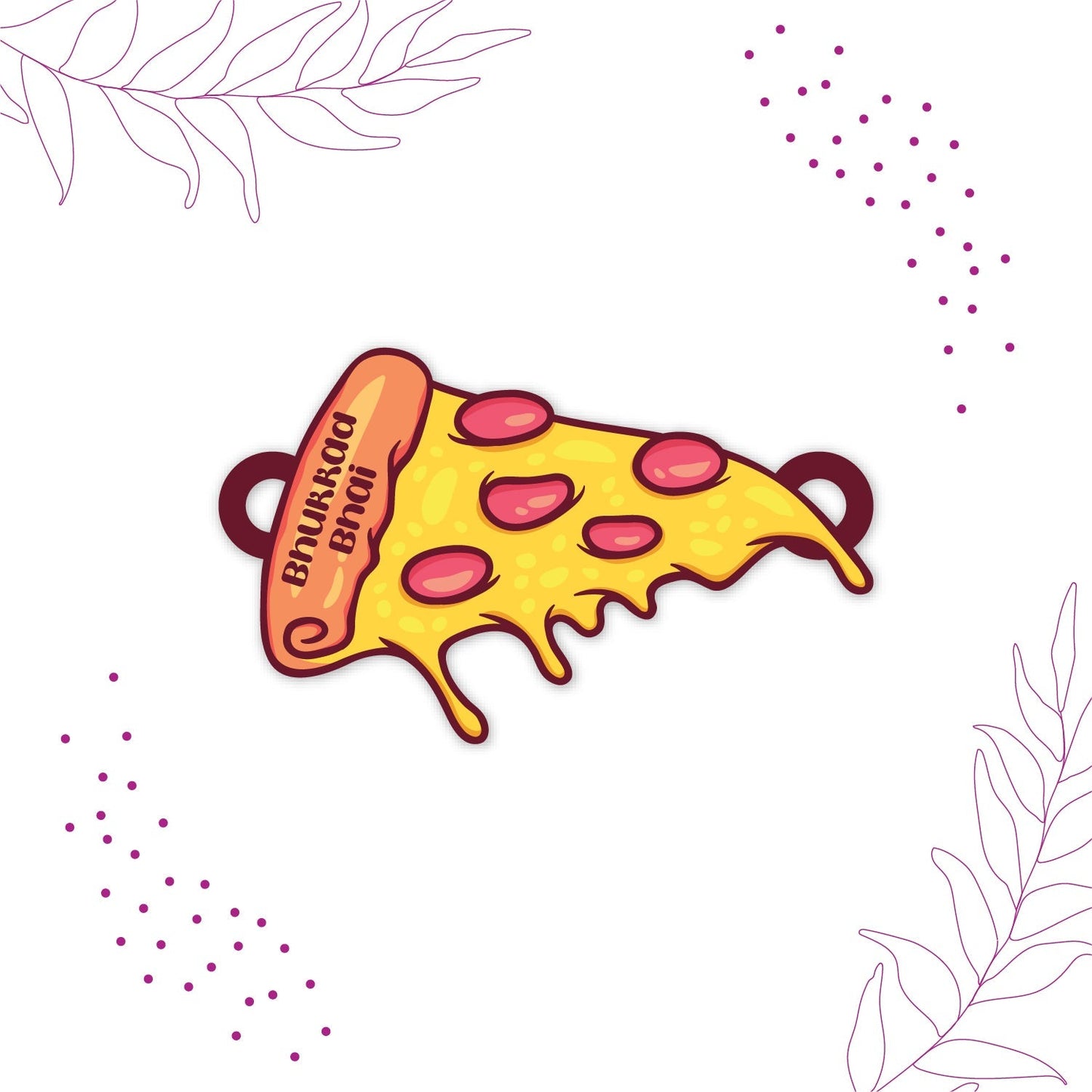 Indianvibez Bhukkad Bhai Pizza Wooden Rakhi with Rudraksha, Food Rakhi for Brother, Shop India - Kids Rakhi - Swadesiicart