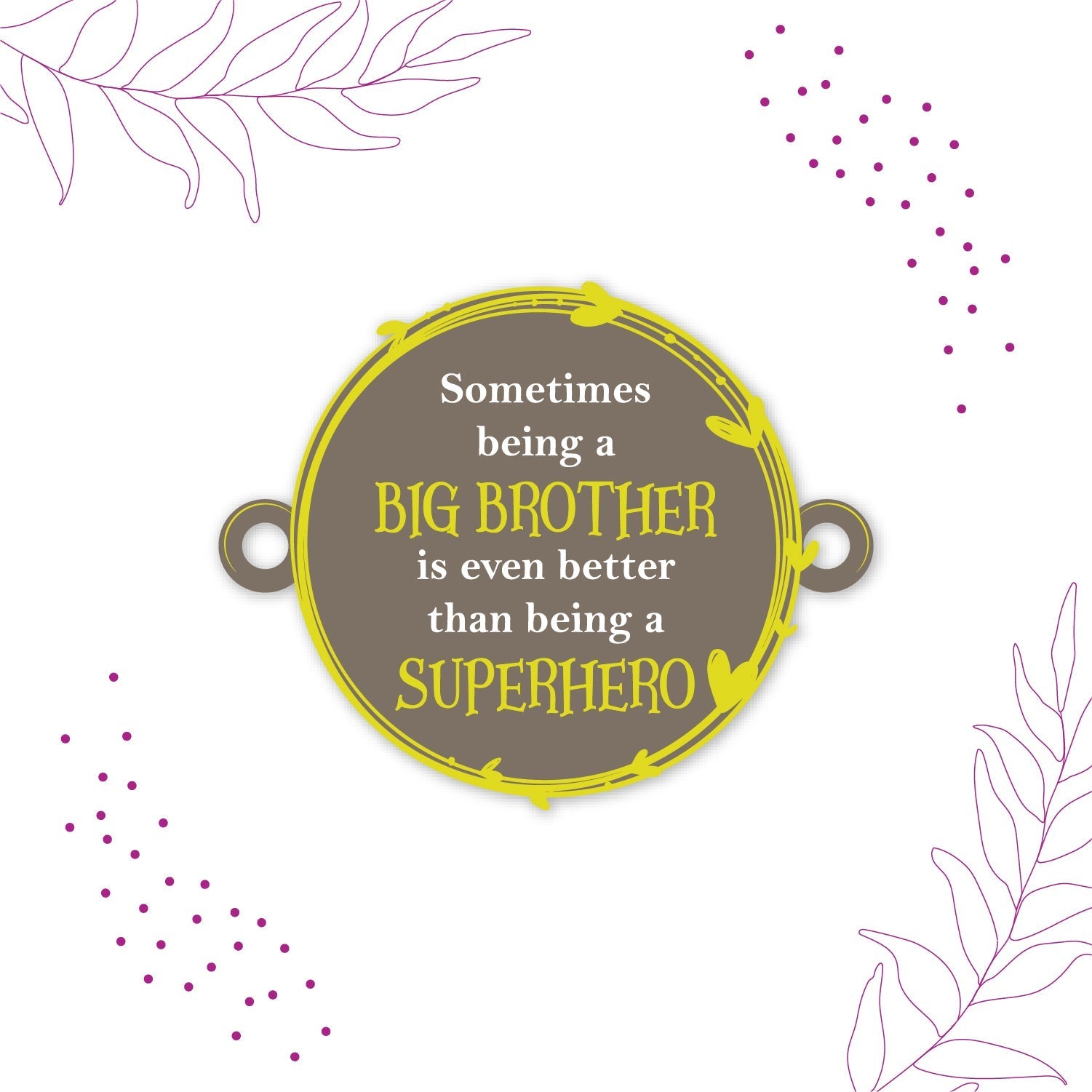 Indianvibez Big Brother Superhero Wooden Rakhi with Rudraksha, Unique Rakhi for Bhaiya, Shop India - Kids Rakhi - Swadesiicart