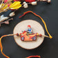 Indianvibez Biker Bhai Wooden Rakhi with Rudraksha, Motorcycle Rakhi for Bro, Shop India - Kids Rakhi - Swadesiicart