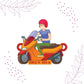 Indianvibez Biker Bhai Wooden Rakhi with Rudraksha, Motorcycle Rakhi for Bro, Shop India - Kids Rakhi - Swadesiicart