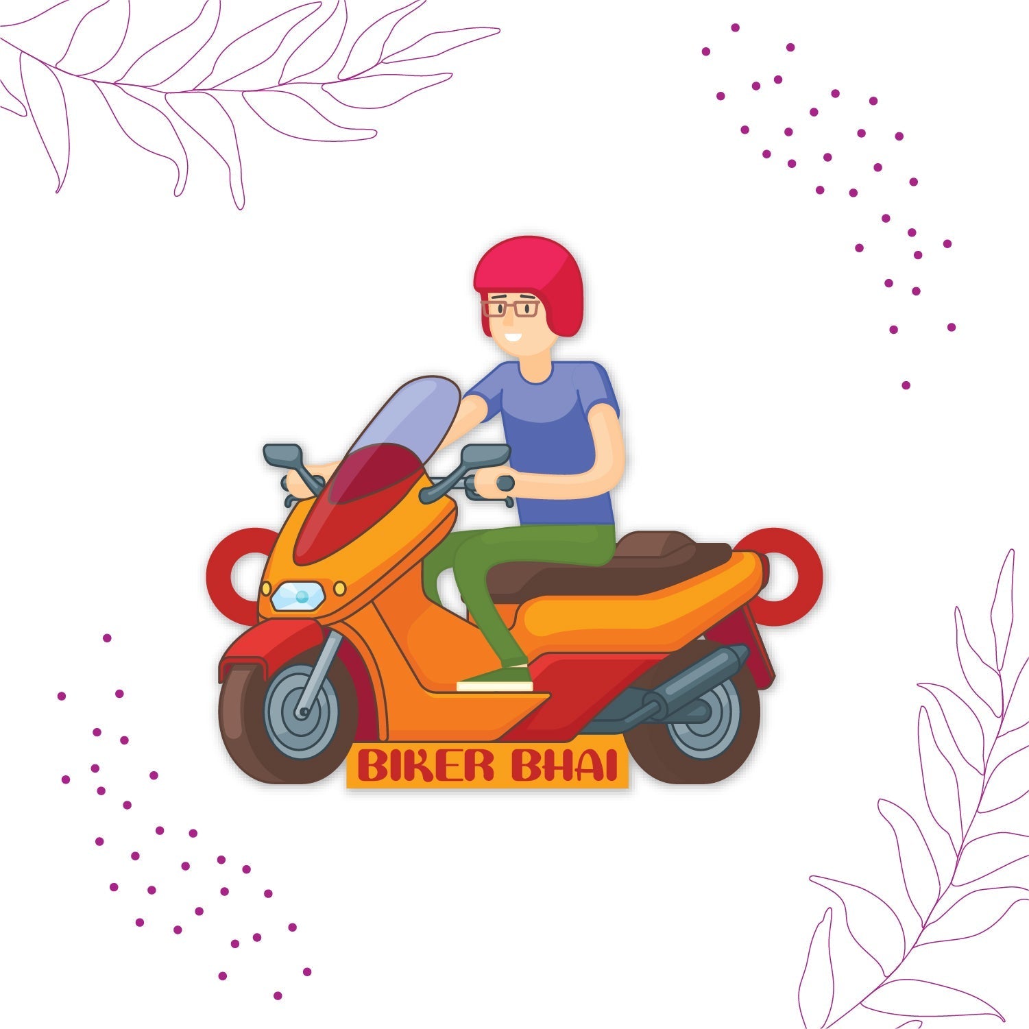 Indianvibez Biker Bhai Wooden Rakhi with Rudraksha, Motorcycle Rakhi for Bro, Shop India - Kids Rakhi - Swadesiicart