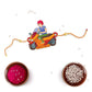Indianvibez Biker Bhai Wooden Rakhi with Rudraksha, Motorcycle Rakhi for Bro, Shop India - Kids Rakhi - Swadesiicart