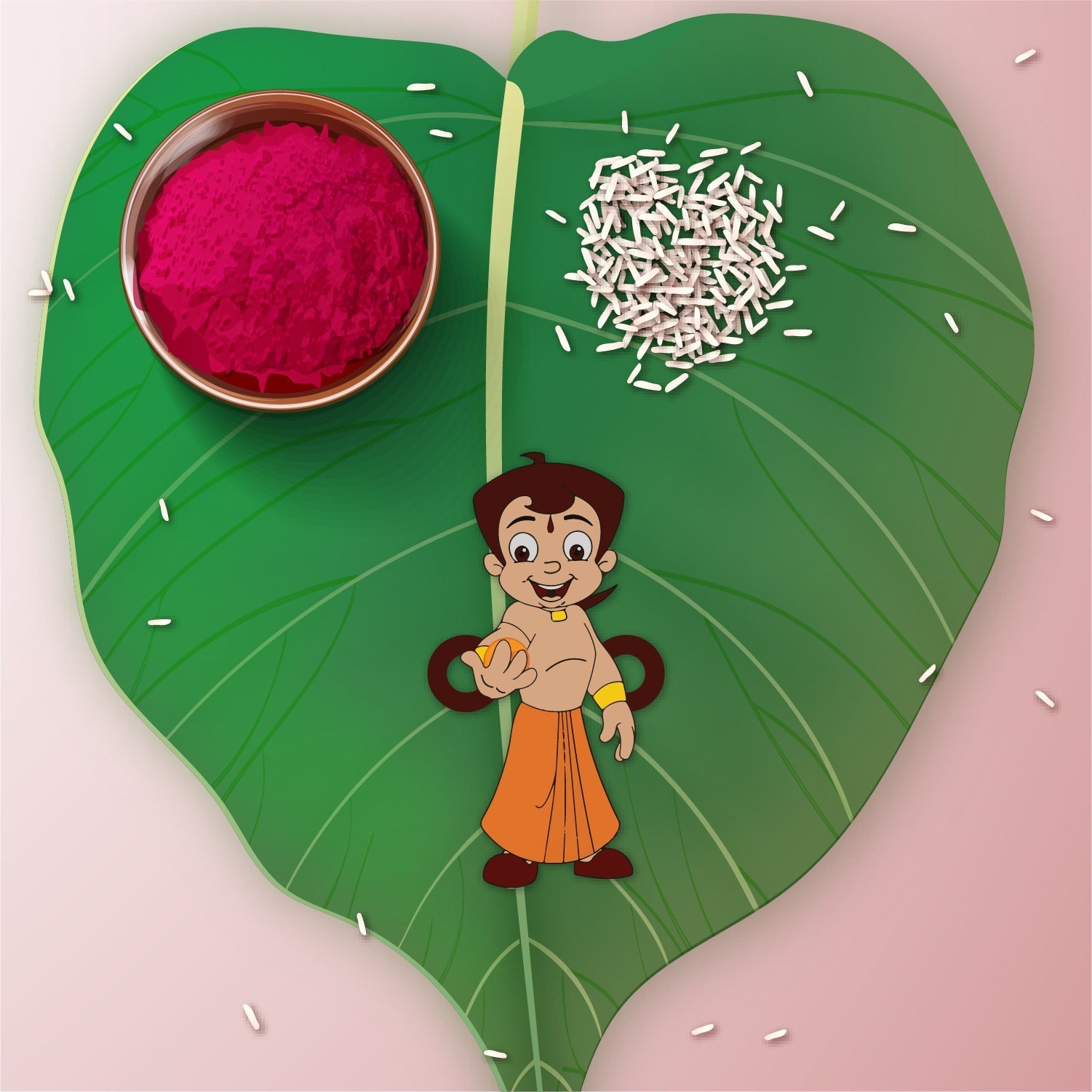 Indianvibez Chota Bheem Wooden Rakhi with Rudraksha, Cartoon Rakhi for Bro, Shop India - Kids Rakhi - Swadesiicart