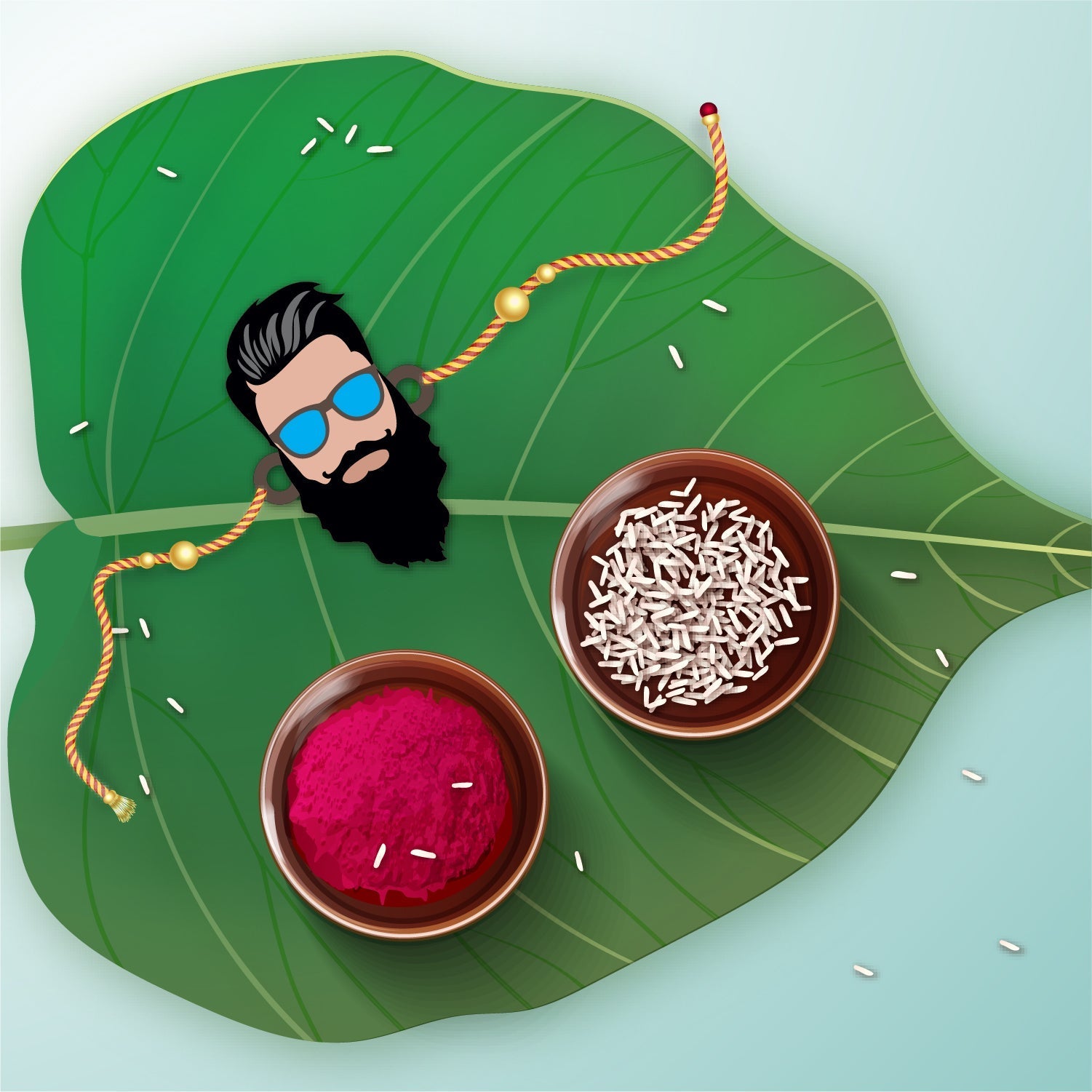 Indianvibez Dashing Bhai Wooden Rakhi with Rudraksha, Stylish Rakhi for Brother, Shop India - Kids Rakhi - Swadesiicart