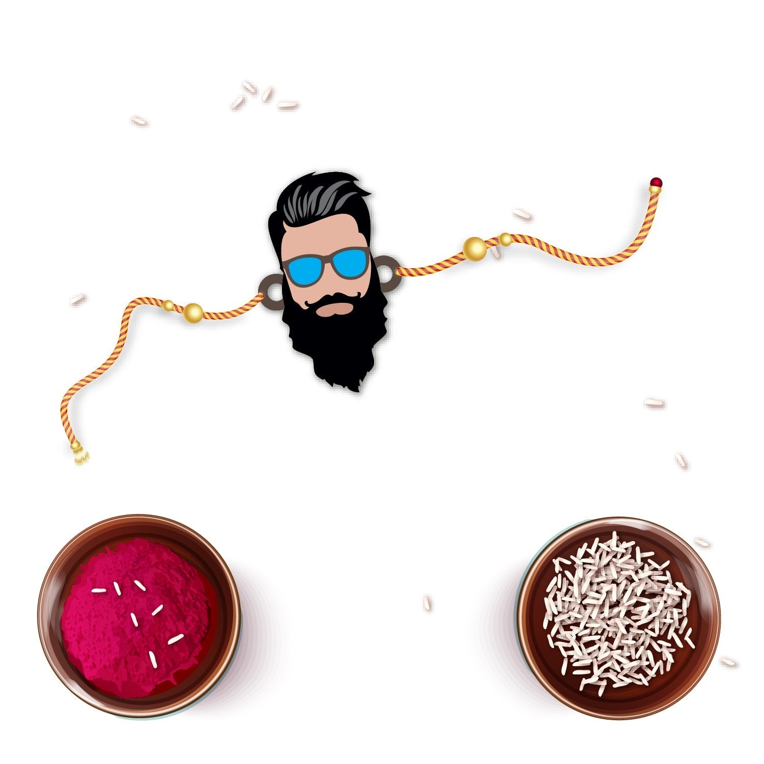 Indianvibez Dashing Bhai Wooden Rakhi with Rudraksha, Stylish Rakhi for Brother, Shop India - Kids Rakhi - Swadesiicart