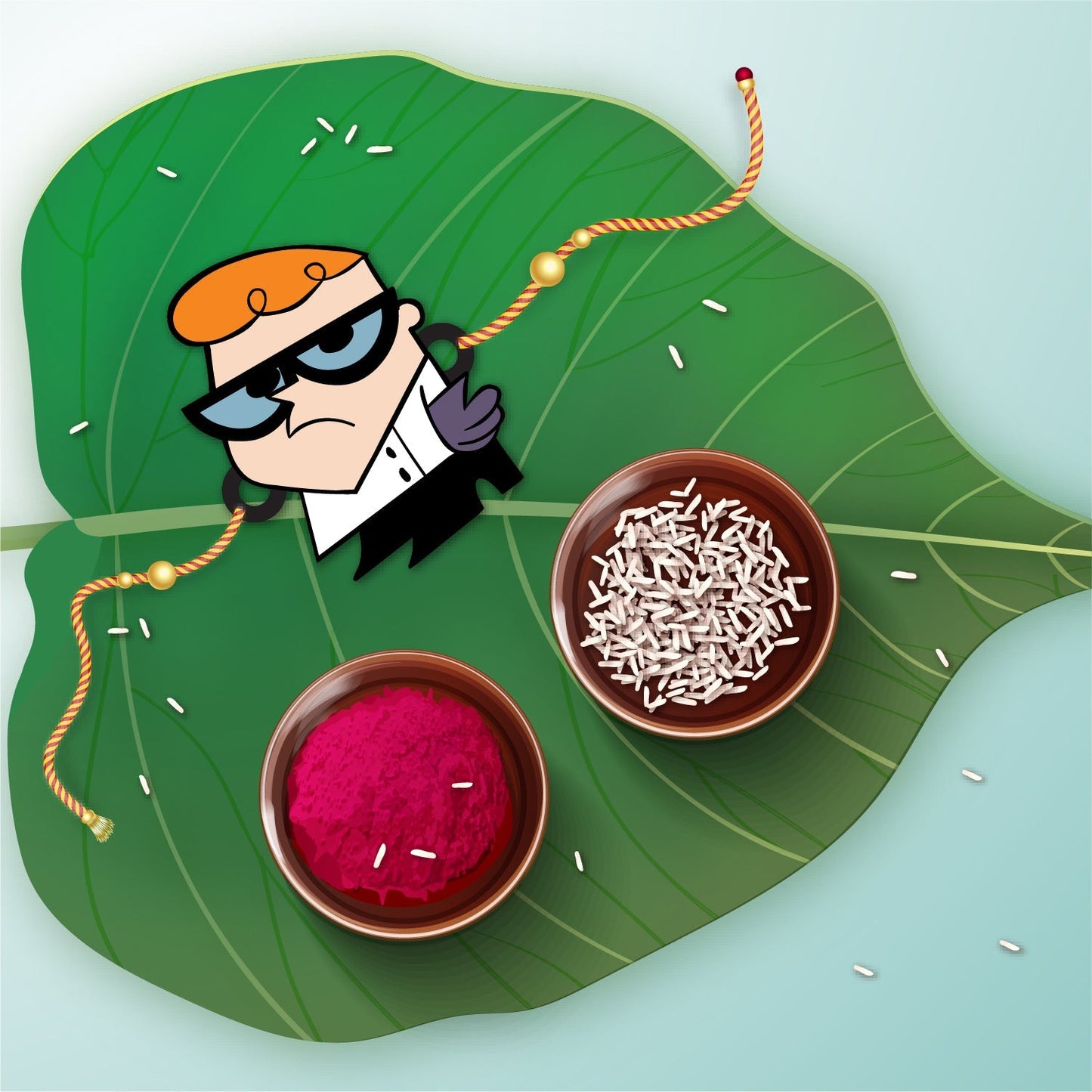 Indianvibez Dexter Wooden Rakhi with Rudraksha, Cartoon Rakhi for Bro, Shop India - Kids Rakhi - Swadesiicart