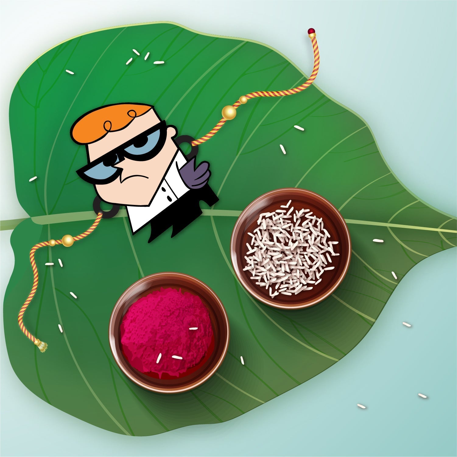 Indianvibez Dexter Wooden Rakhi with Rudraksha, Cartoon Rakhi for Bro, Shop India - Kids Rakhi - Swadesiicart