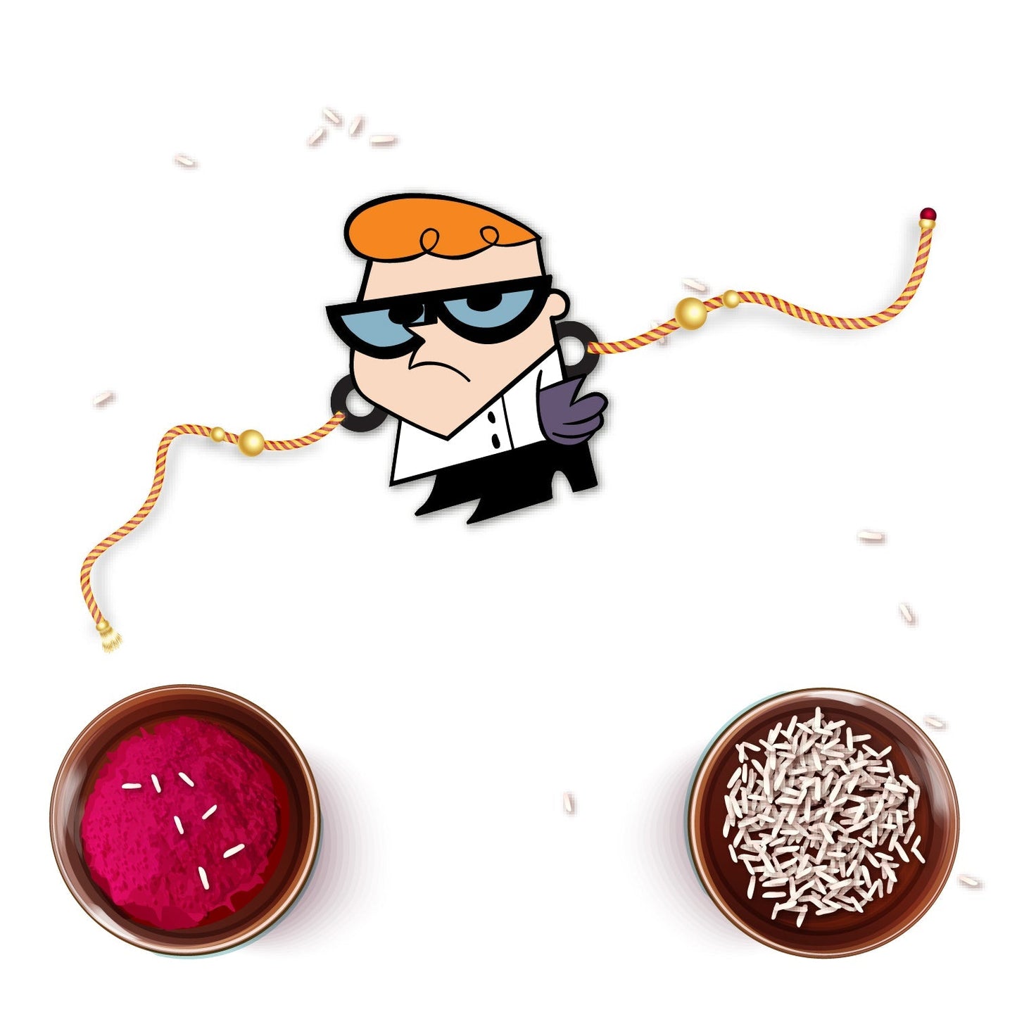 Indianvibez Dexter Wooden Rakhi with Rudraksha, Cartoon Rakhi for Bro, Shop India - Kids Rakhi - Swadesiicart