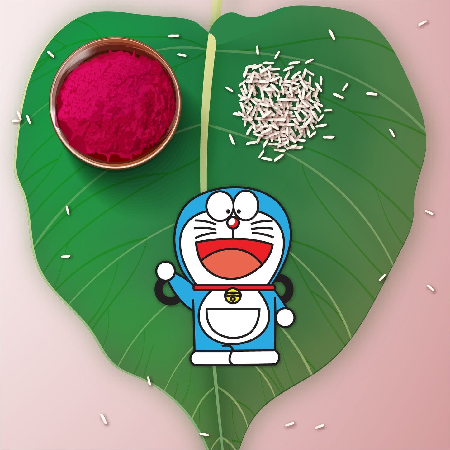 Indianvibez Doraemon Wooden Rakhi with Rudraksha, Cartoon Rakhi for Bro, Shop India - Kids Rakhi - Swadesiicart