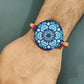Indianvibez Ethnic Mandala Wooden Rakhi with Rudraksha, Divine Rakhi for Brother| - Kids Rakhi - Swadesiicart