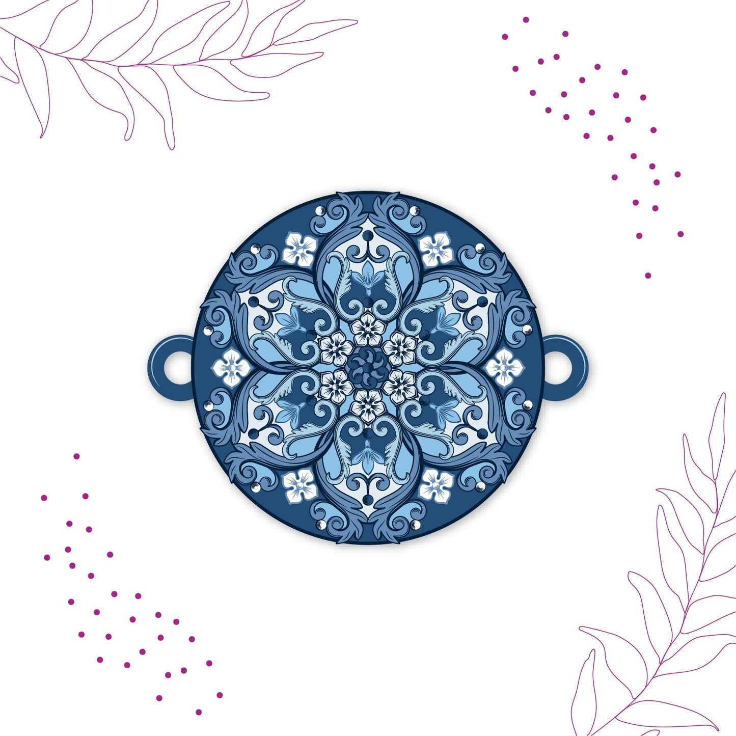 Indianvibez Ethnic Mandala Wooden Rakhi with Rudraksha, Divine Rakhi for Brother| - Kids Rakhi - Swadesiicart