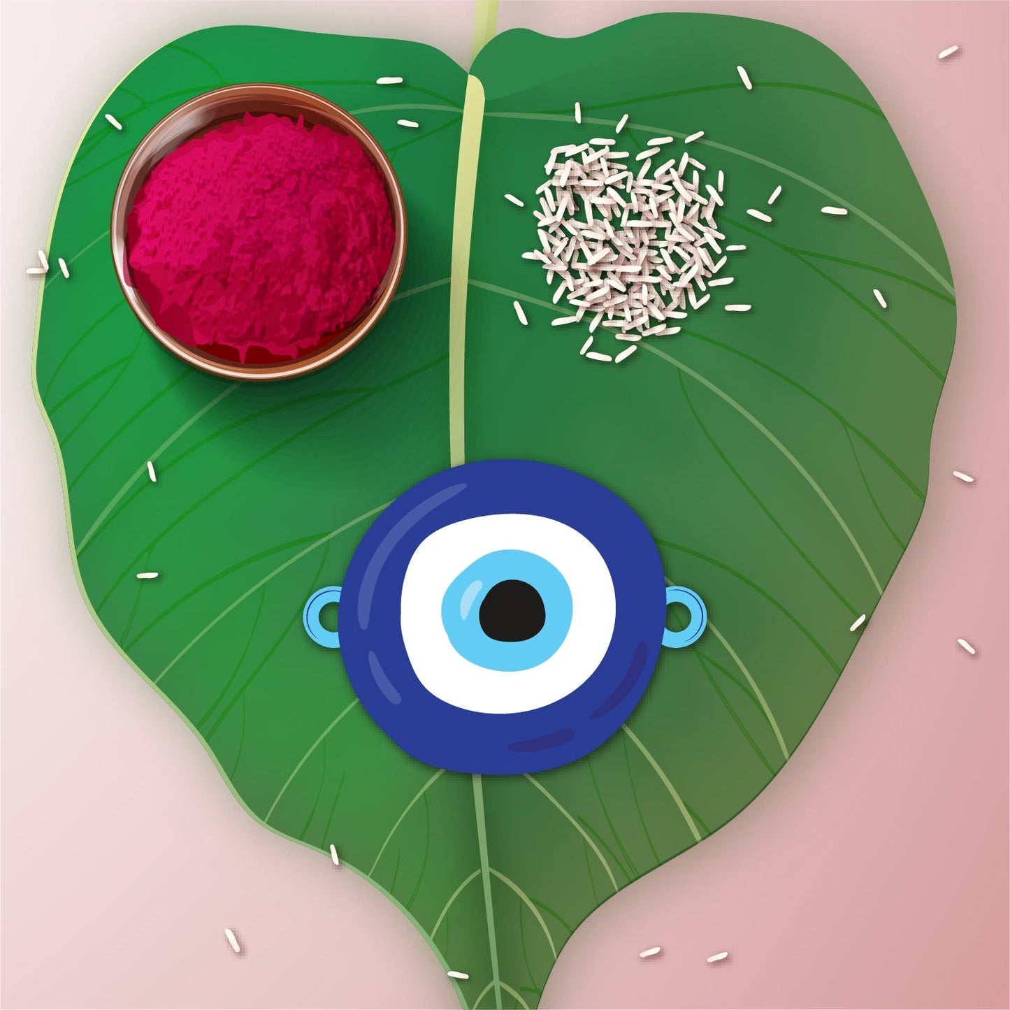 Indianvibez Evil Eye Rakhi with Rudraksha Thread, Rakhi for Brother - Kids Rakhi - Swadesiicart