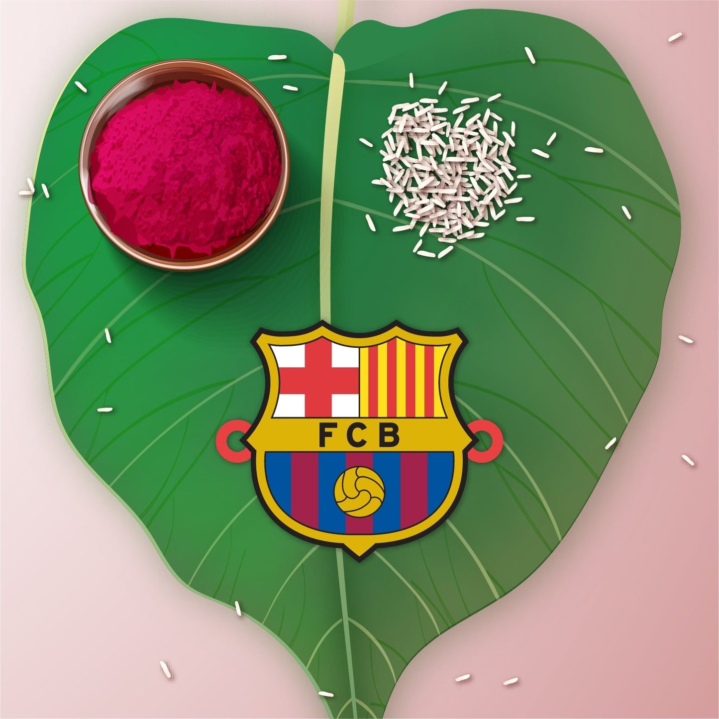 Indianvibez FC Barcelona Wooden Rakhi with Rudraksha, Barca Rakhi for Bro, Shop India - Kids Rakhi - Swadesiicart